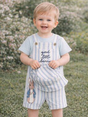 NWT Disney Baby Boys Peter Rabbit 3 Piece Set Shortall Bodysuit Outfit Spring